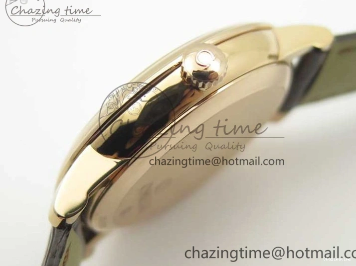 0124 Durable De Ville RG MKF 1:1 Best Edition Silver Dial Diamonds Markers on Brown Leather Strap MIYOTA 9015 V 8047